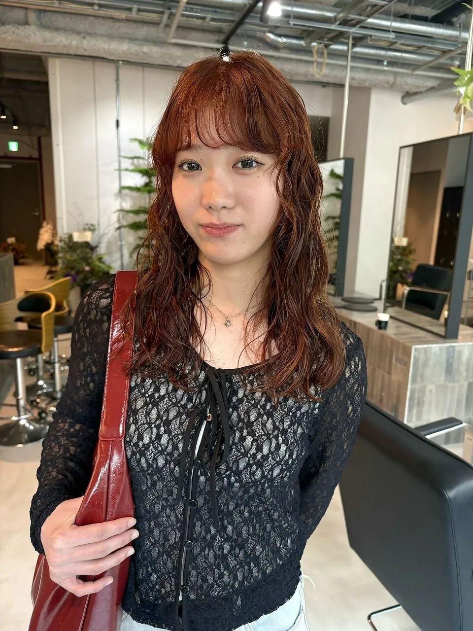 ブリーチなしで育てる!オレンジブラウンカラー×パーマヘア